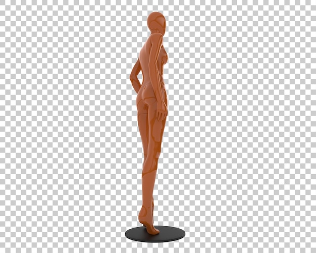 Mannequin isolated on transparent background 3d rendering illustration