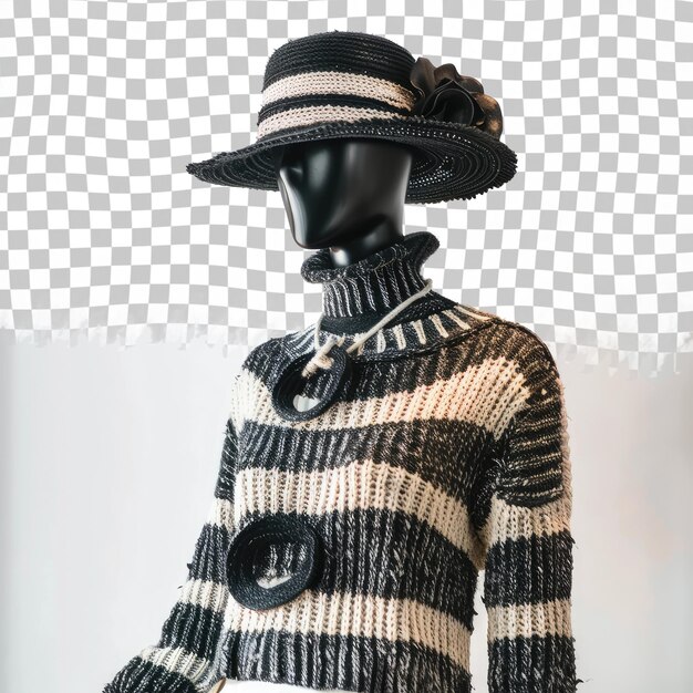 PSD a mannequin wearing a hat with a hat on it