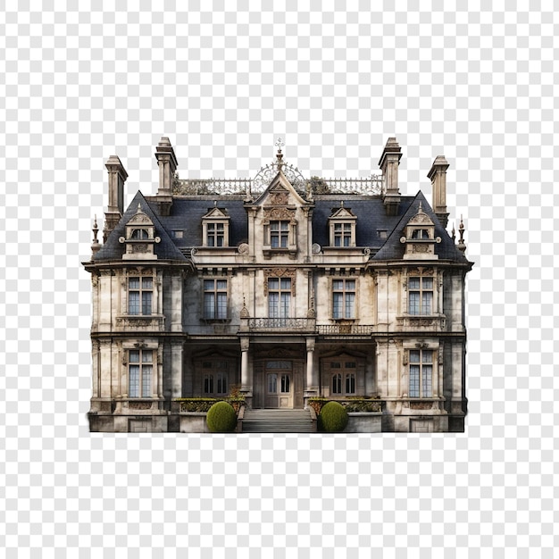 PSD manor house isolated on transparent background