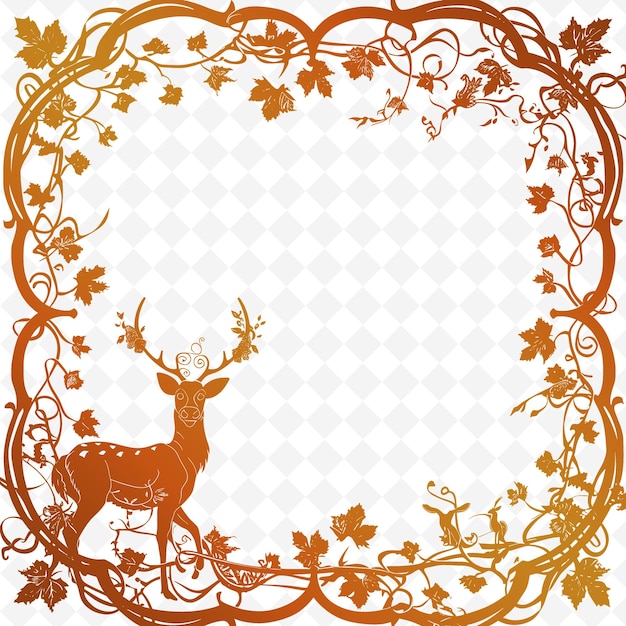 Manor outline met ivy frame en deer symbol voor decoratie illustratie decoratie motieven collectie