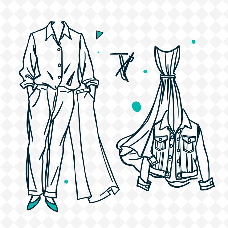 PSD a mans suit and a dress are on a table