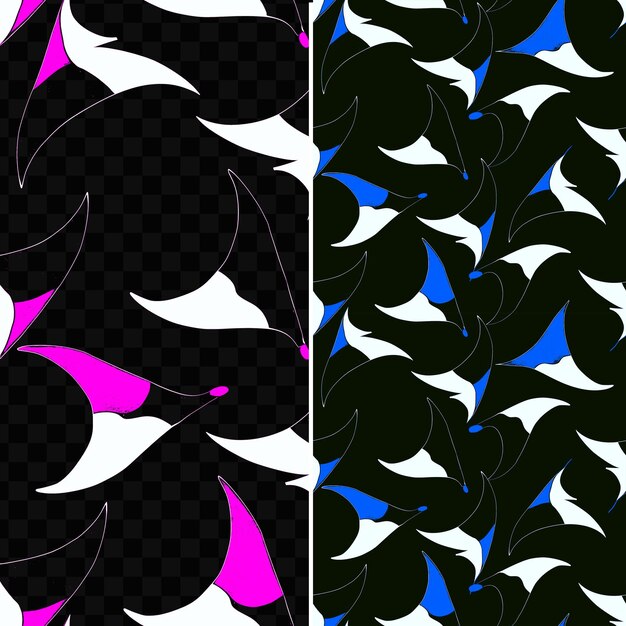 PSD manta ray with wing like silhouette curvilinear minimal desi seamless pattern tile world ocean day