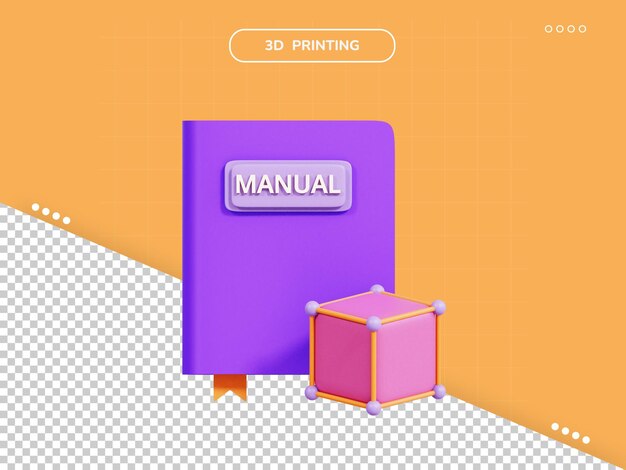 Icona del libro manuale 3d