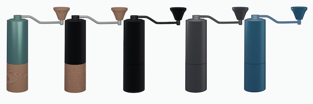 Manual coffee grinder 3 model set of 5 pieces