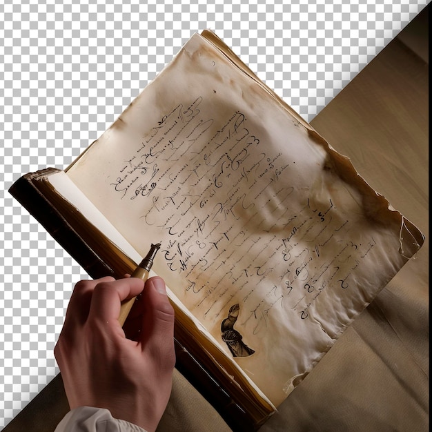 PSD manuscript isolated on transparent background