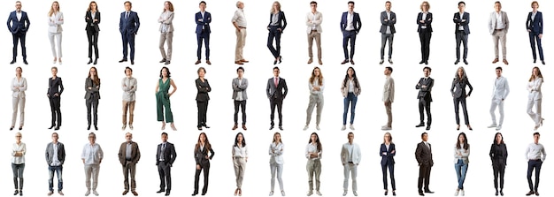 many business people set on isolated background full body length crisp edges