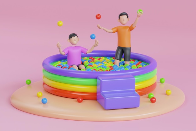 PSD many colorful plastic balls falled and filled children pool plastic balls filled child pool