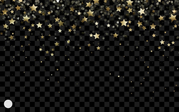 Molte stelle scintillanti cadenti isolate su sfondo trasparente png psd