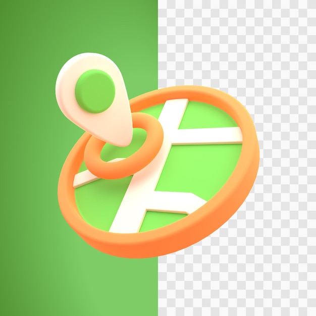 PSD map 3d icon ilustration