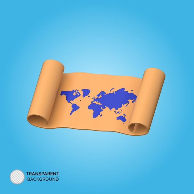 Map 3d icon on transparent background