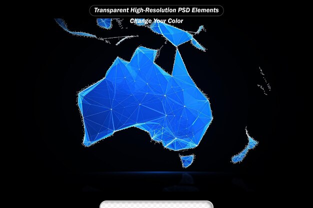 PSD map australia from the contours network blue