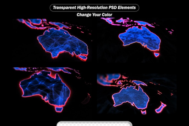 PSD map of australia with borders as scribble