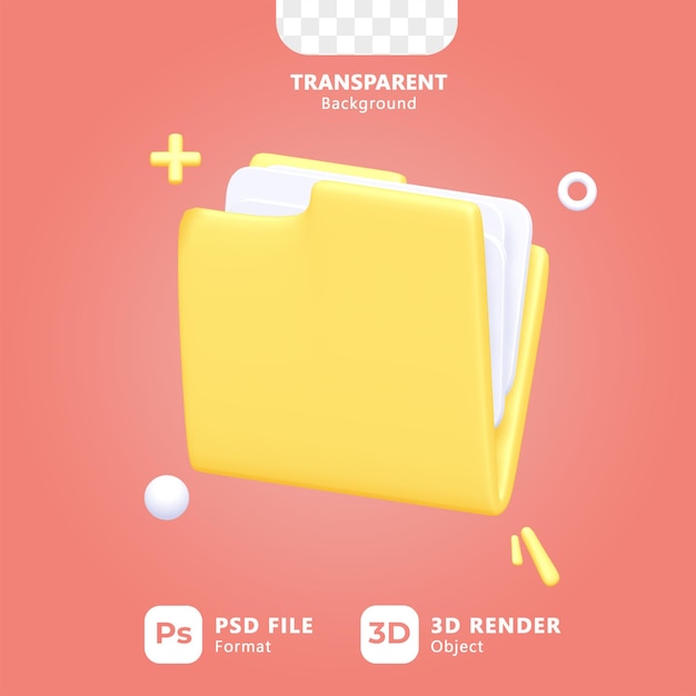 PSD map essential 3d icon set voor ui design