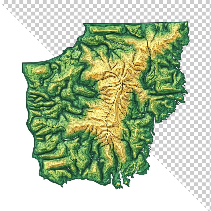 PSD map illustration isolated on transparent background