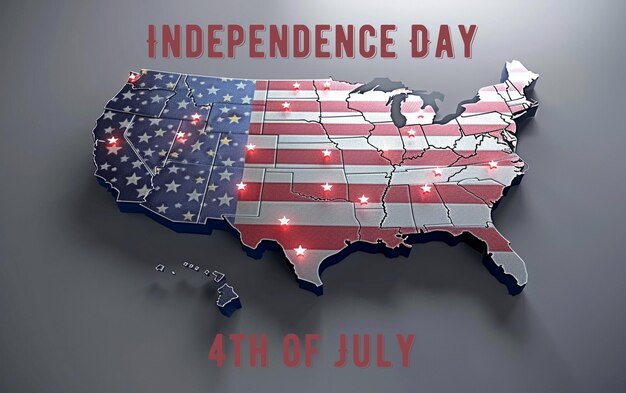 PSD a map of independence day is shown with a map of america
