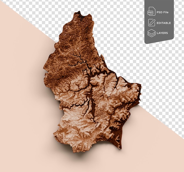 map of luxembourg in old style brown graphics in a retro style vintage high detailed 3d illustration