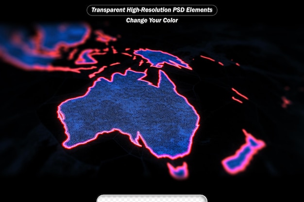 PSD オーストラリアの地図と国境の書き込み