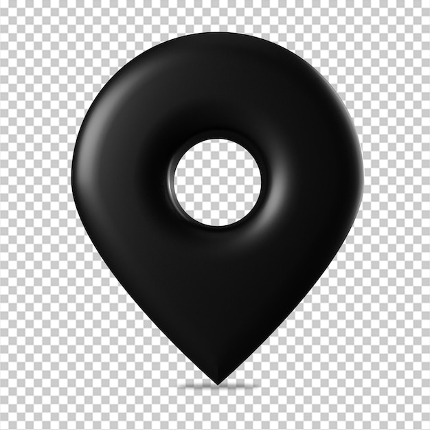 PSD map pin location 3d pointer black icon