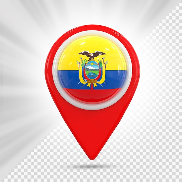 Map pin with the flag of ecuador