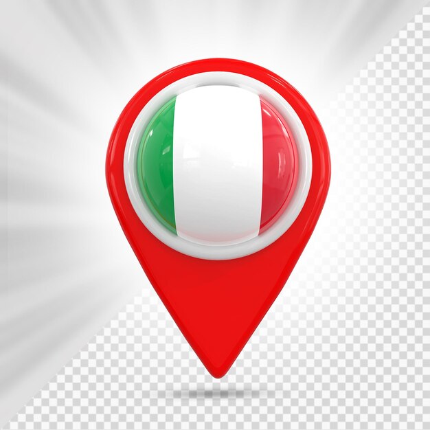 PSD Штырь карты с флагом италии