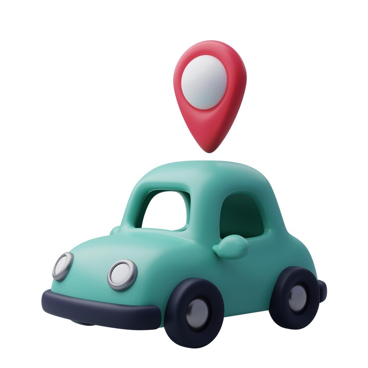 PSD map pointer with car ride sharing service
