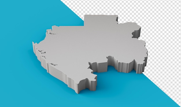 PSD mapa 3d gabonu geografia kartografia i topologia ilustracja 3d