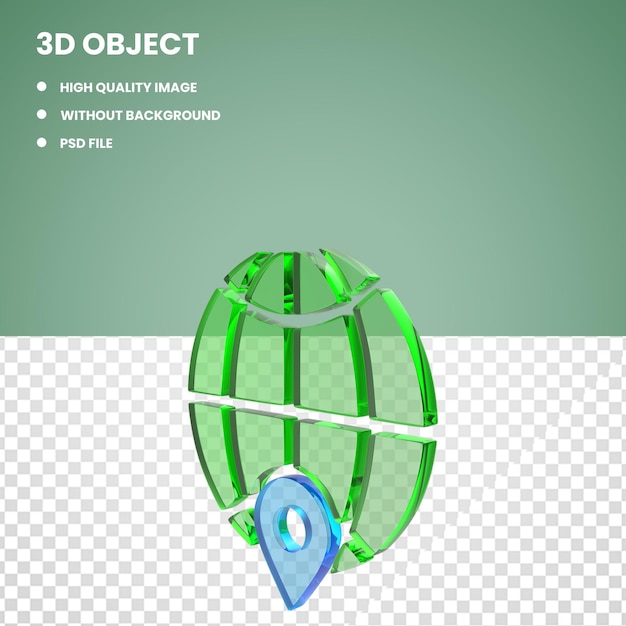 PSD mapa 3d nawigacja zlokalizuj glob internetowy