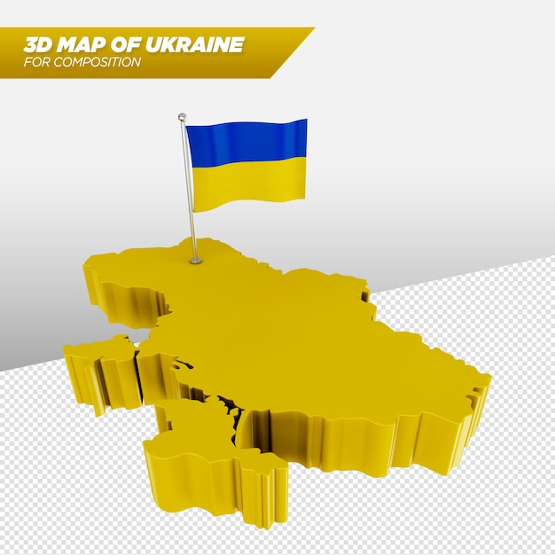 PSD mapa 3d ukrainy do kompozycji reklamowych