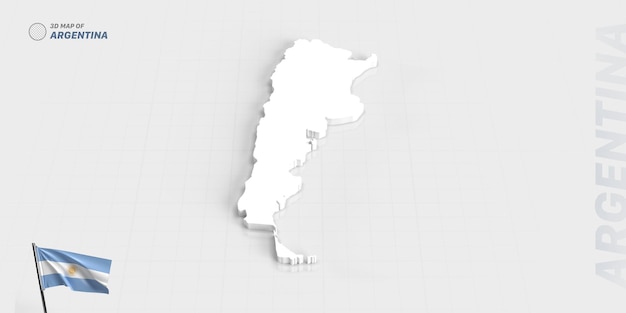 Mapa Flagi Argentyny Renderowanie 3d