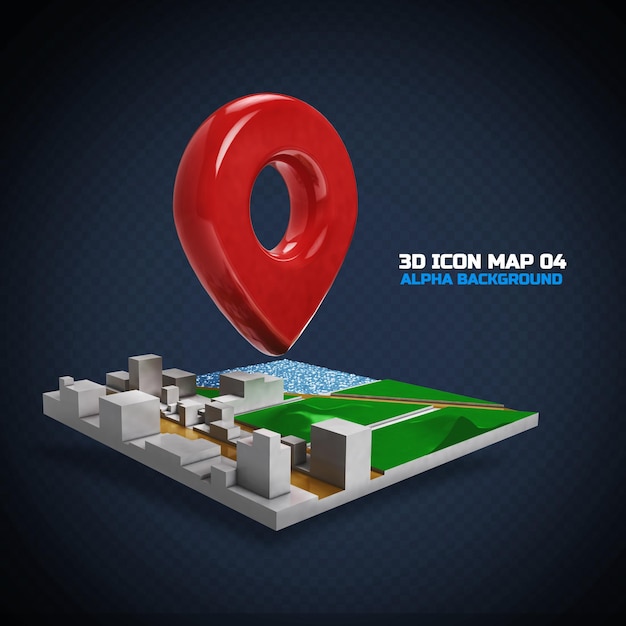 PSD mapa ikon 3d 04