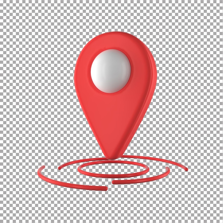 PSD mapa lokalizacji pinezka z ikoną kontaktu internetowego znacznika koncepcja izolowana na przezroczystym tle