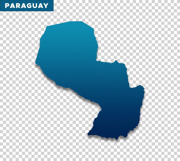 PSD mapa paragwaju na przezroczystym tle