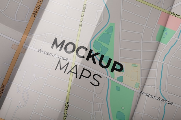 Mapa widoku z góry z makietą ulic