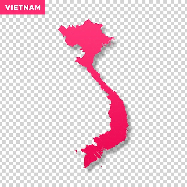 PSD mapa wietnamu na przezroczystym tle