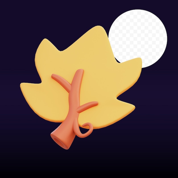 PSD maple leaf 3d illustration