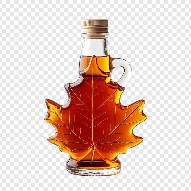 PSD maple syrup bottle isolated on transparent background