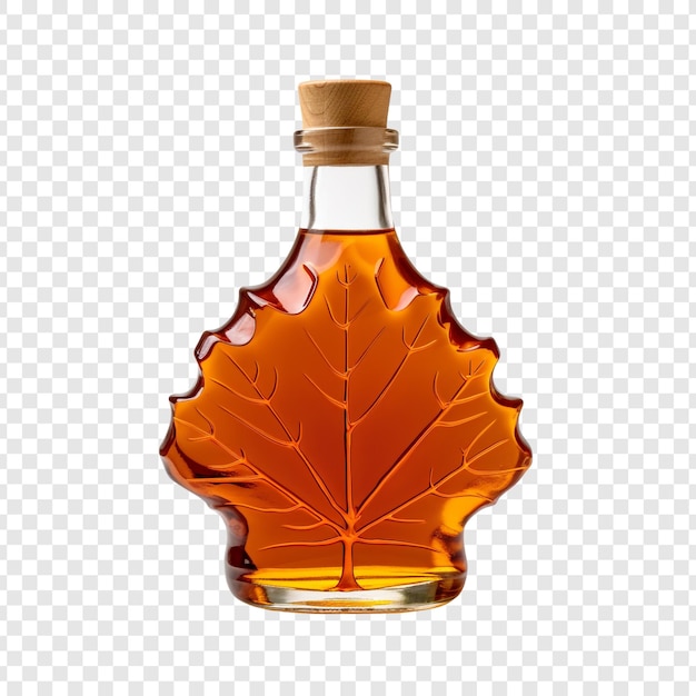 PSD maple syrup bottle isolated on transparent background