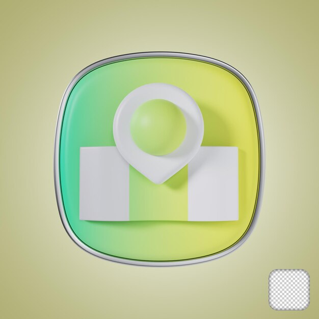 PSD maps mobile app 3d icon