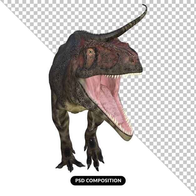 PSD mapusaurus dinosaur isolated 3d render