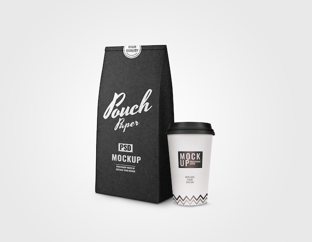 Maquete de conjunto de café de luxo