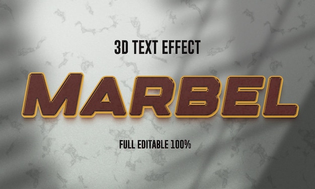 PSD marbel 3d editable text effect