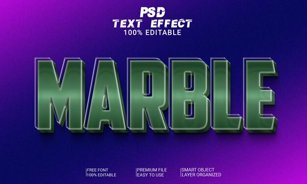 Marble 3d-teksteffect psd-bestand