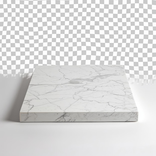 PSD a marble box with a white marble top and a black and white checkered background