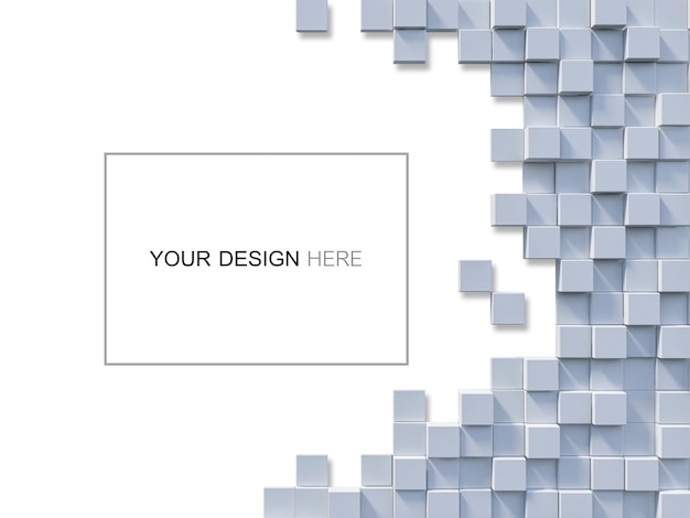 marble cubic effect on wall mockup