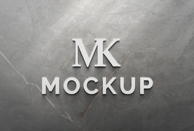 PSD mockup di design con logo in marmo con luci