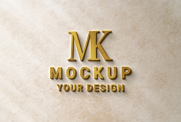 PSD mockup di design con logo in marmo con luci