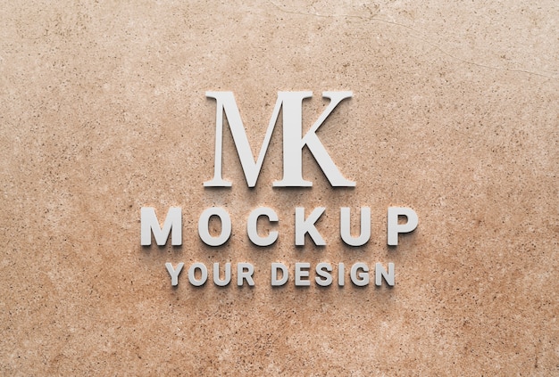 PSD mockup di design con logo in marmo con luci