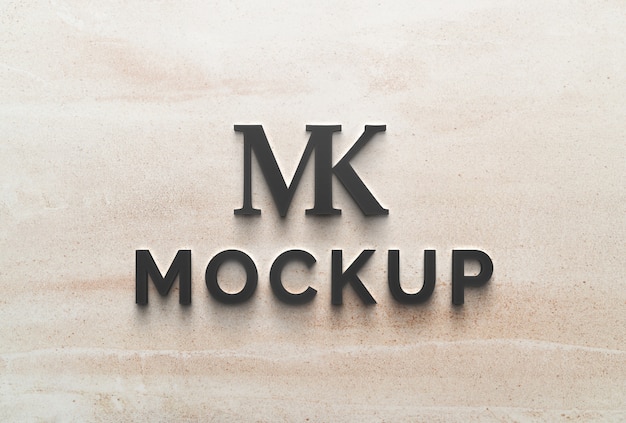 Mockup di design con logo in marmo con luci