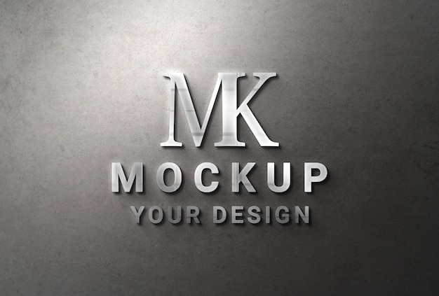 Mockup di design con logo in marmo con luci