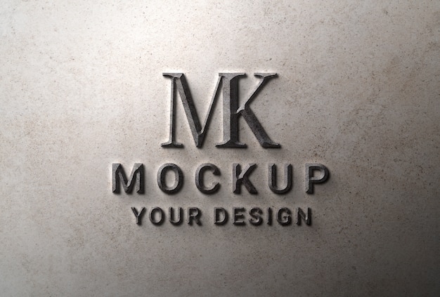 PSD marble logo design mockup with lights